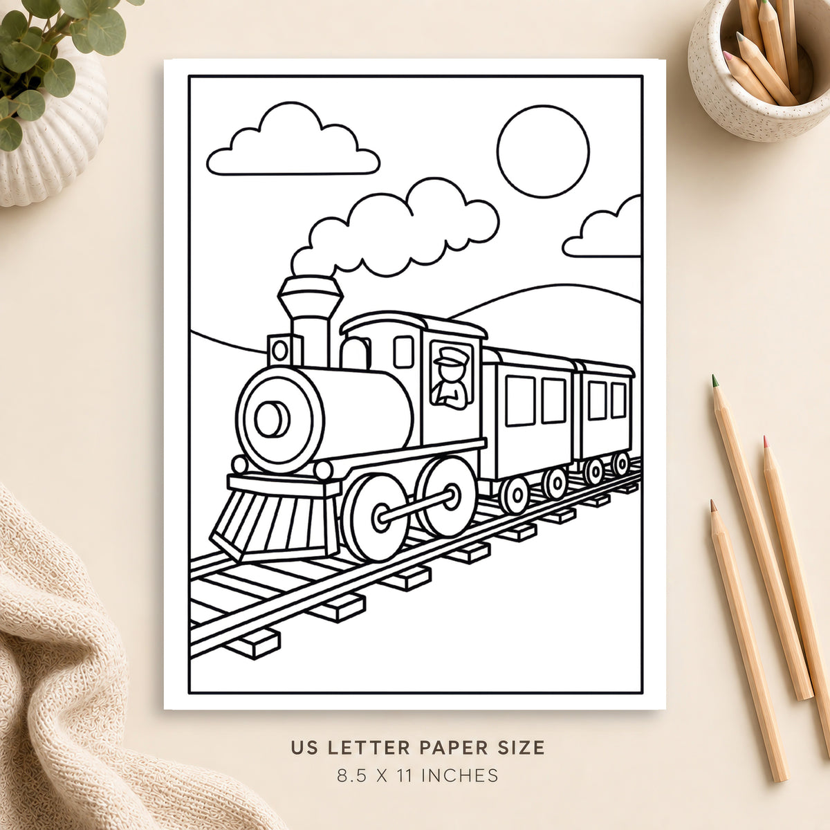 Train Coloring Page 1