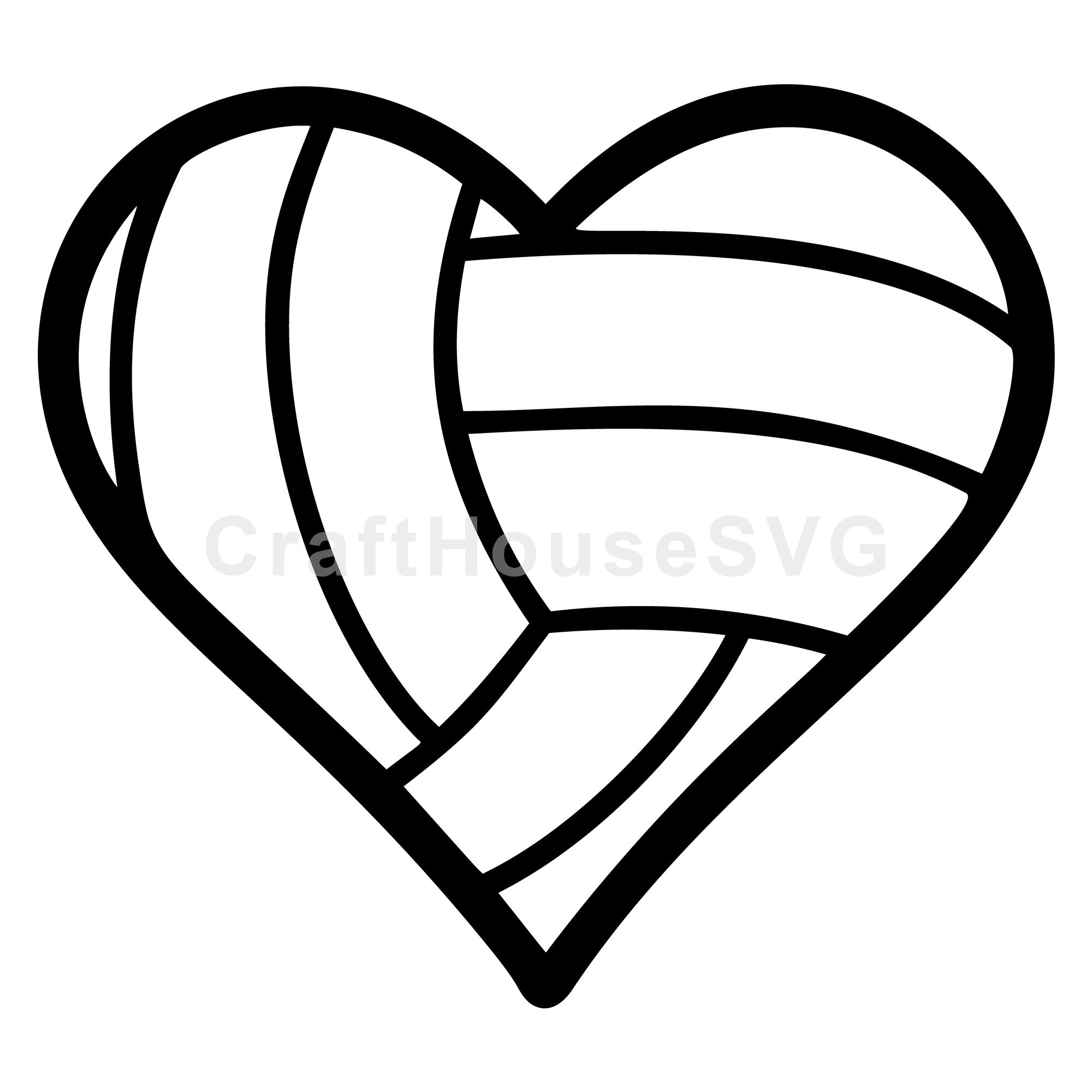 Volleyball Heart SVG