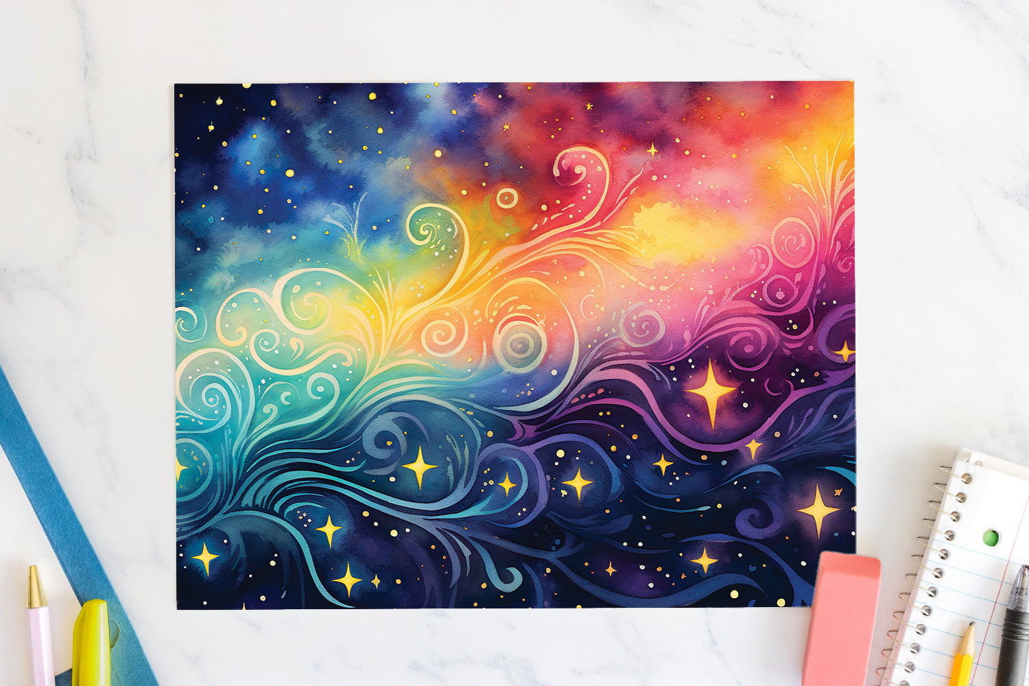 FREE Watercolor 20oz Tumbler Wrap Sublimation Design PNG