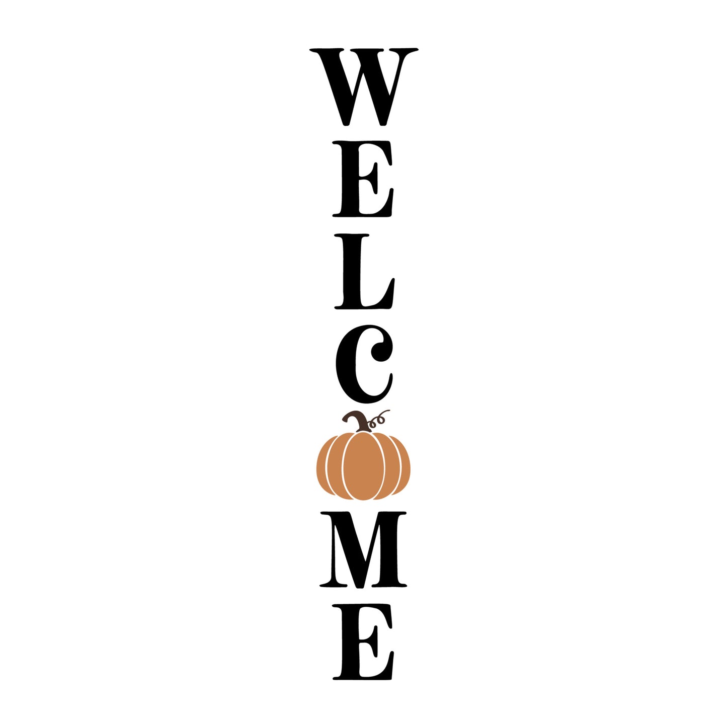 Welcome Pumpkin SVG design for Cricut, Silhouette, laser cutting, vinyl, sublimation, fall welcome signs, and autumn craft projects.