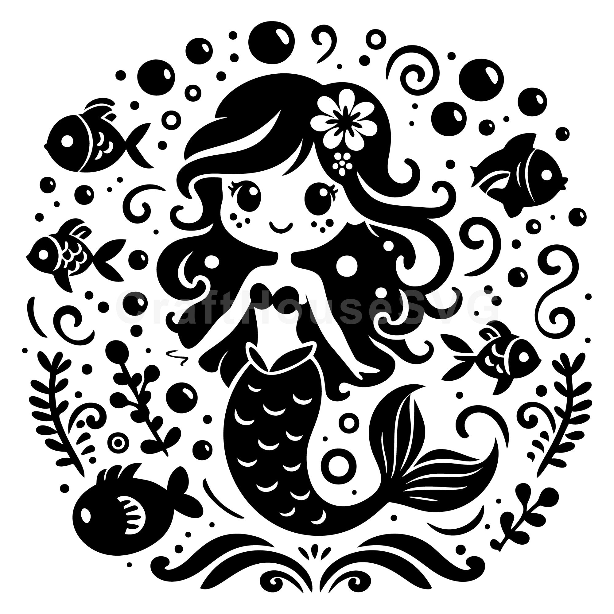 Dreamy Mermaid SVG
