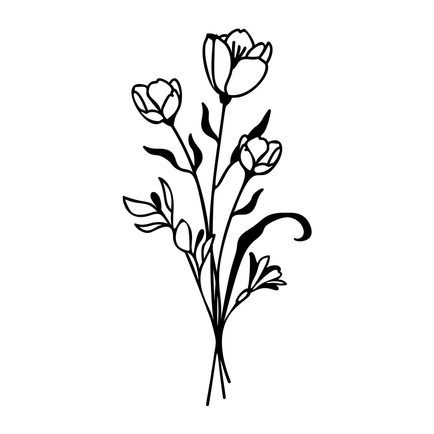 Wildflower Bouquet SVG design for Cricut, Silhouette, laser cutting, vinyl, sublimation, floral crafts, and DIY projects.