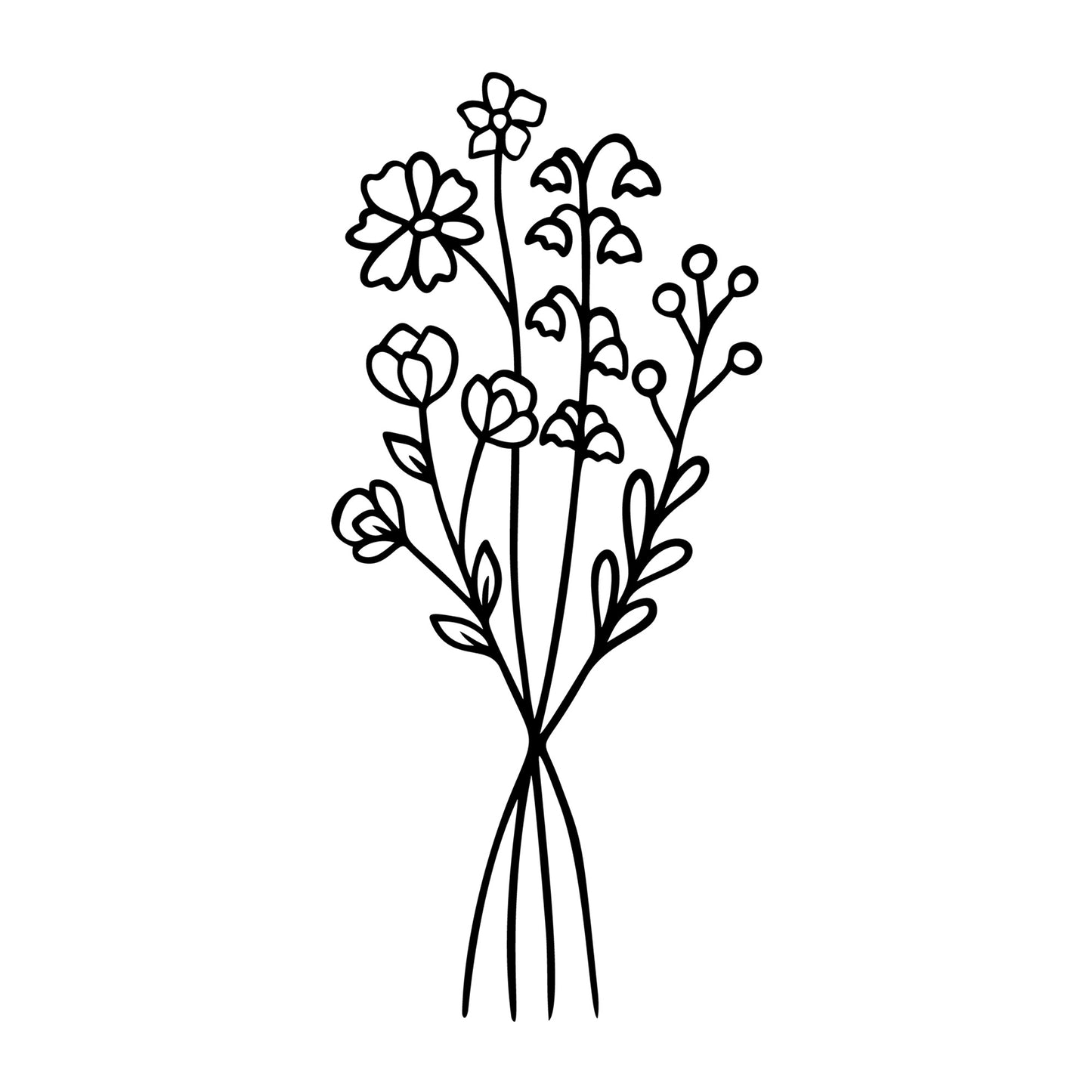 Wildflowers SVG design for Cricut, Silhouette, laser cutting, vinyl, sublimation, floral crafts, and DIY projects.