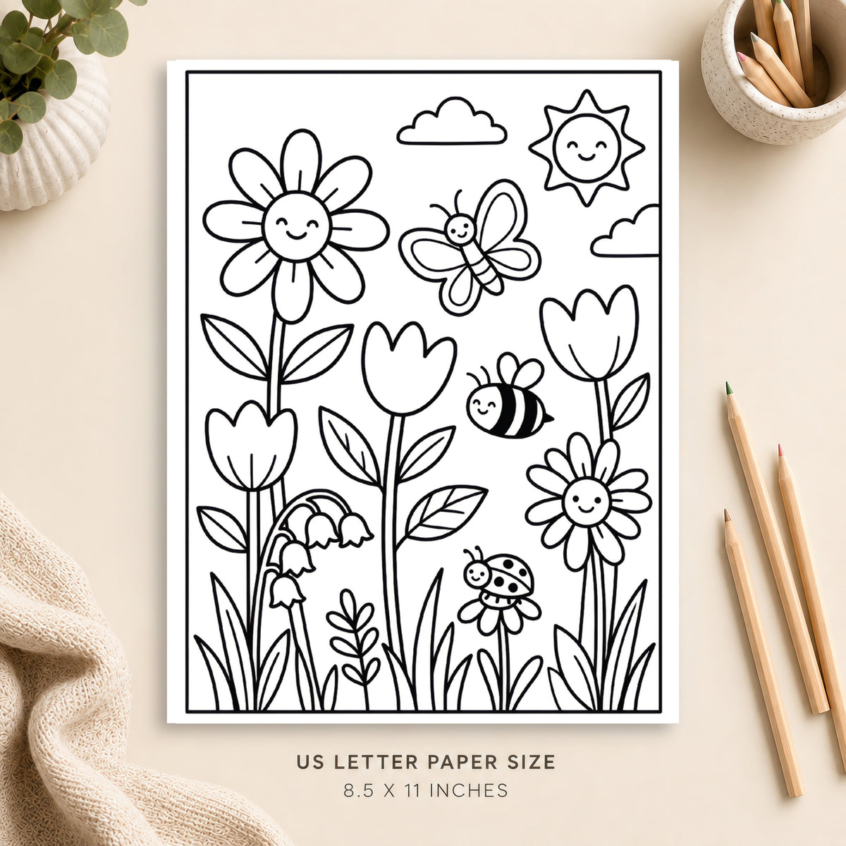 Wildflowers Coloring Page 2