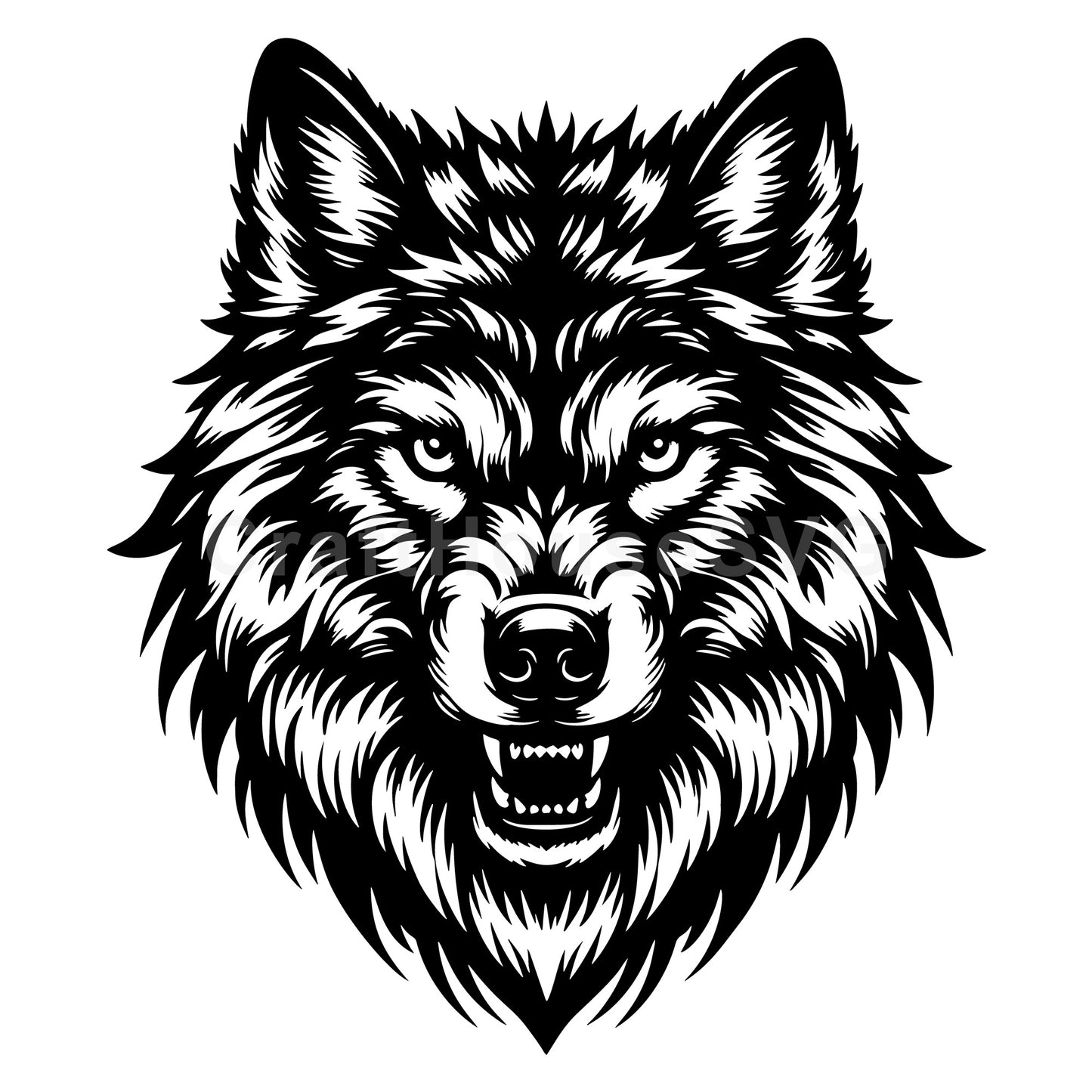 Wolf Head Intricate SVG