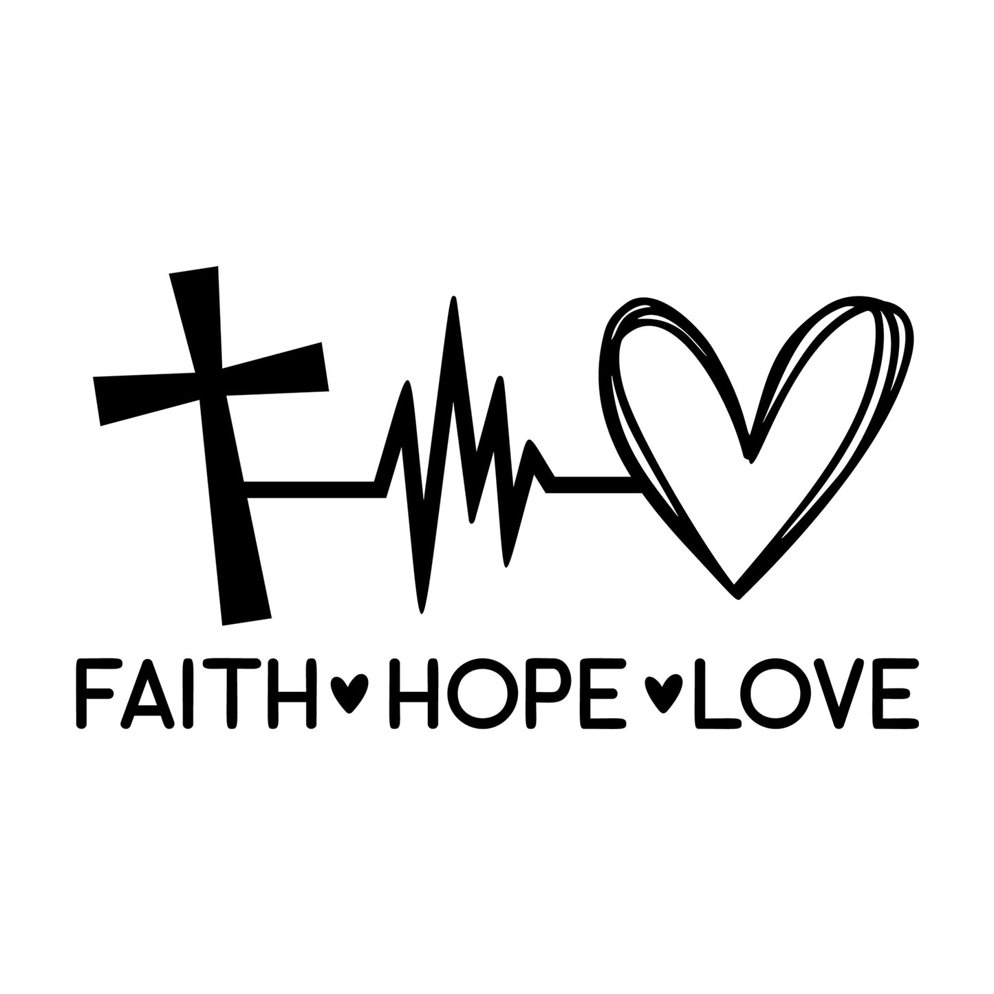 Faith Hope Love SVG design for Cricut, Silhouette, laser cutting, vinyl, sublimation, and craft projects.