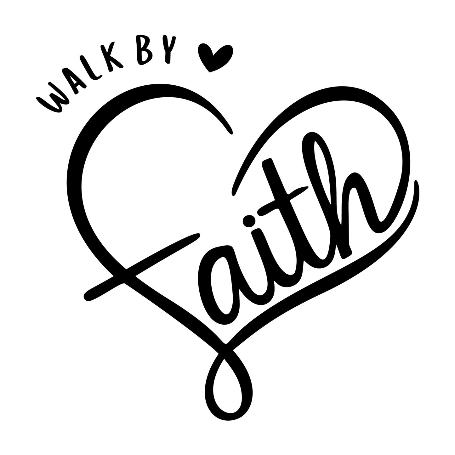 Walk by Faith SVG design for Cricut, Silhouette, laser cutting, vinyl, sublimation, and craft projects.
