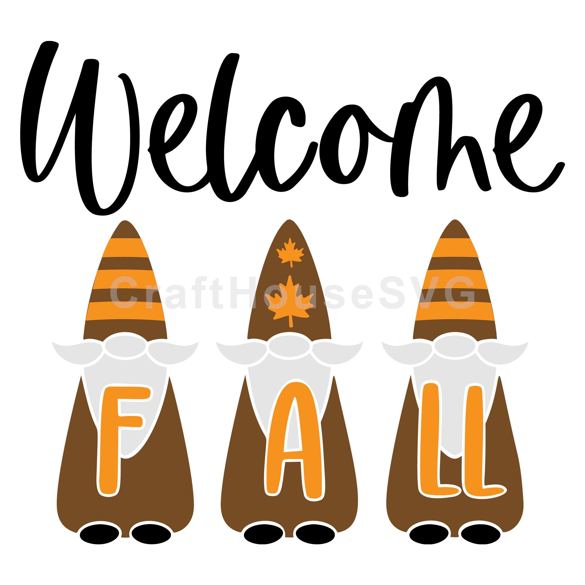 Welcome Fall Gnome SVG