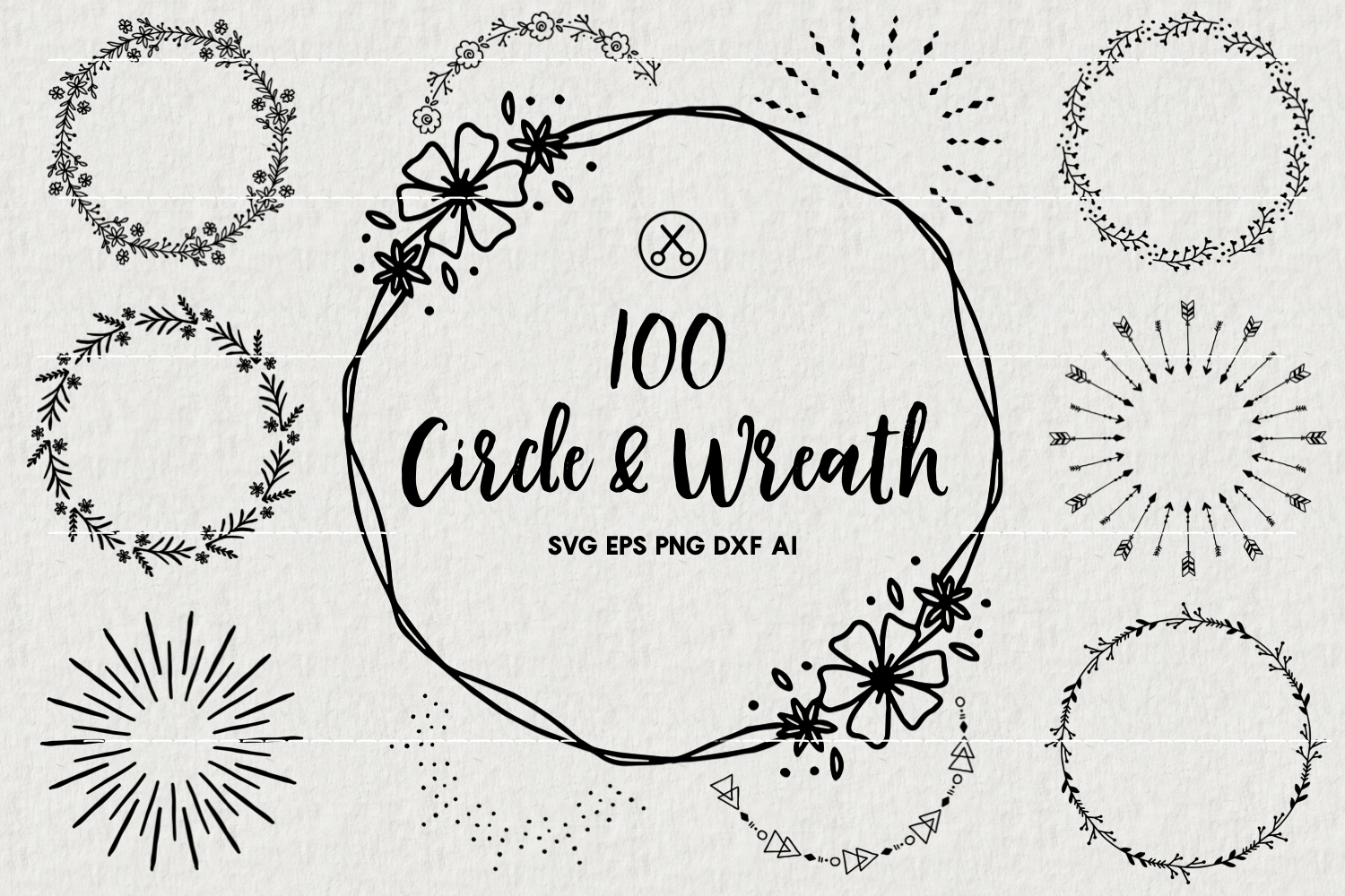 100 Wreaths and Circles SVG | VB21 Craft House SVG - SVG files for Cricut and Silhouette