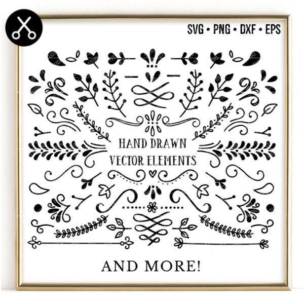 138 Hand Drawn Vector Elements | VB20 Craft House SVG - SVG files for Cricut and Silhouette