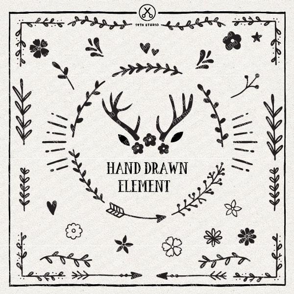 28 Hand Drawn Elements | VB27 Craft House SVG - SVG files for Cricut and Silhouette