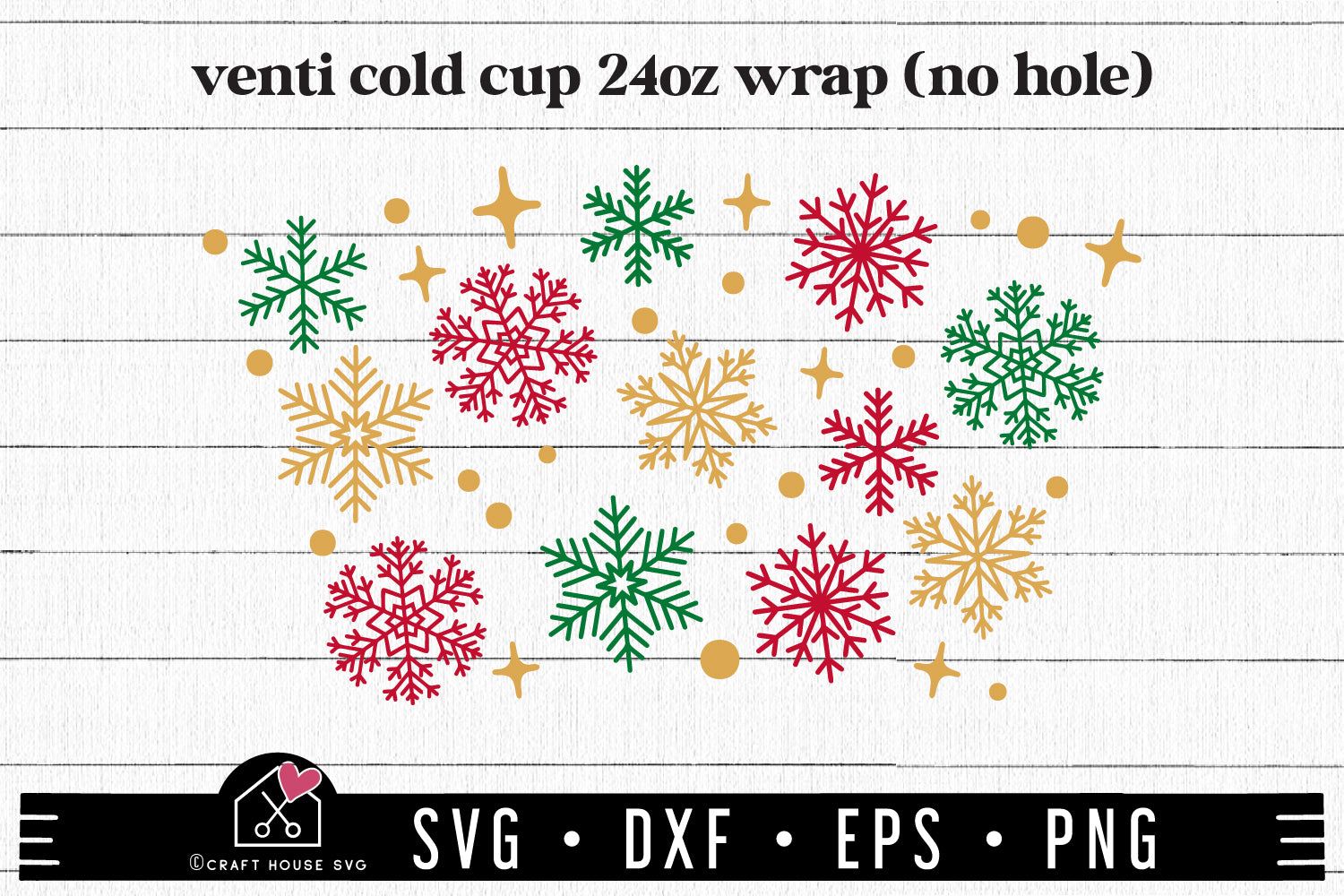 24oz Venti cold cup wrap SVG Christmas cold cup wrap SVG | MF