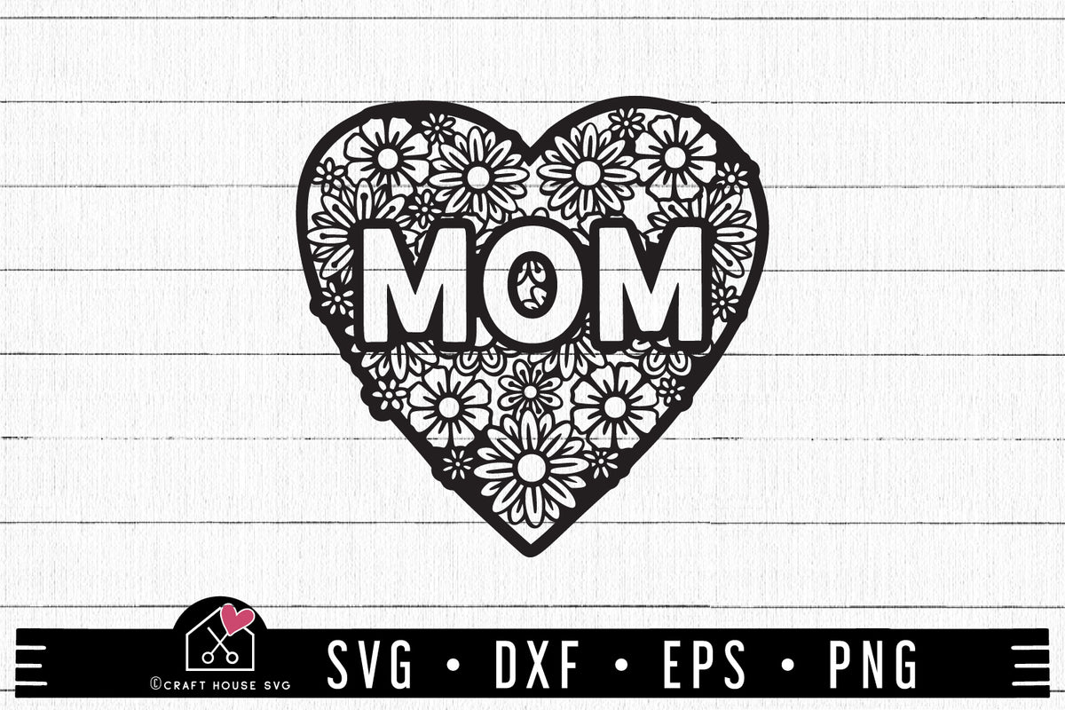 floral best mom ever, mother's day free svg file - SVG Heart