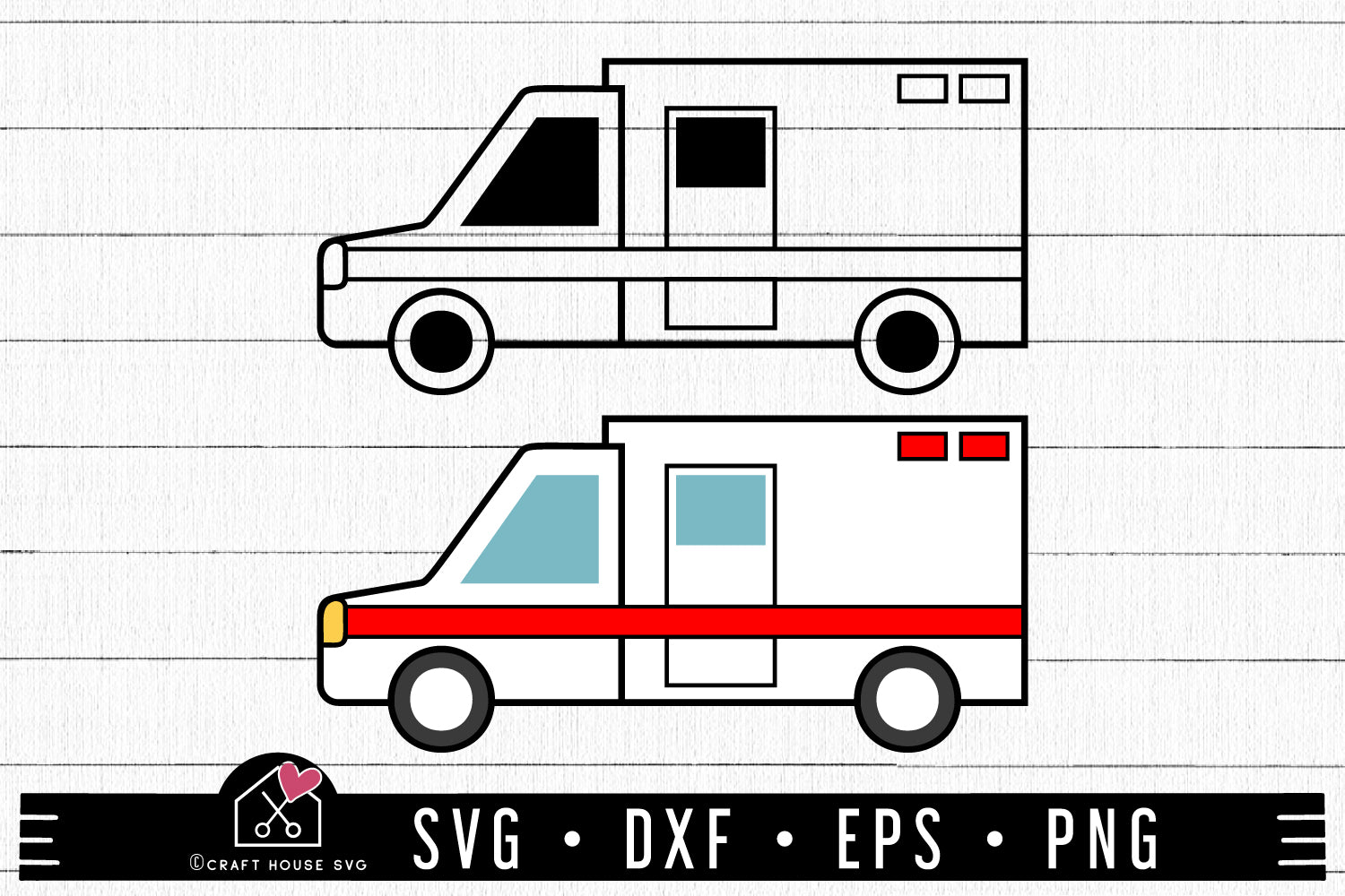 Ambulance Van SVG EMT Emergency Vehicle Cut Files