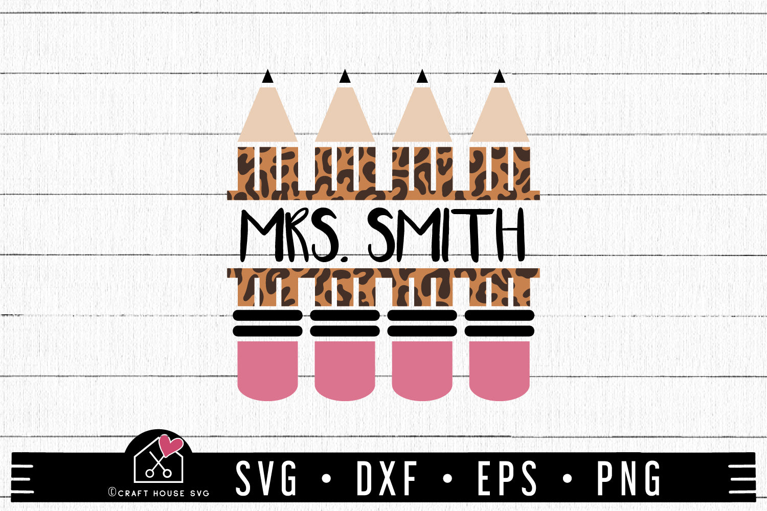 FREE Pencil leopard monogram SVG | FB279