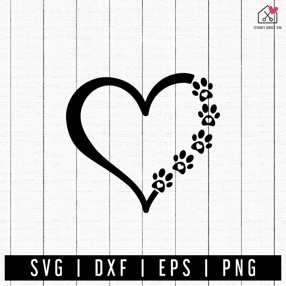 FREE Heart paw prints SVG Dog SVG Cat SVG | FB294