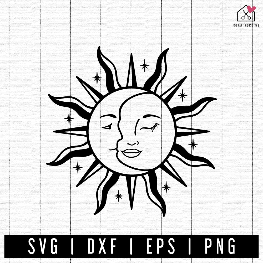 FREE Sun And Moon Celestial SVG | FB308