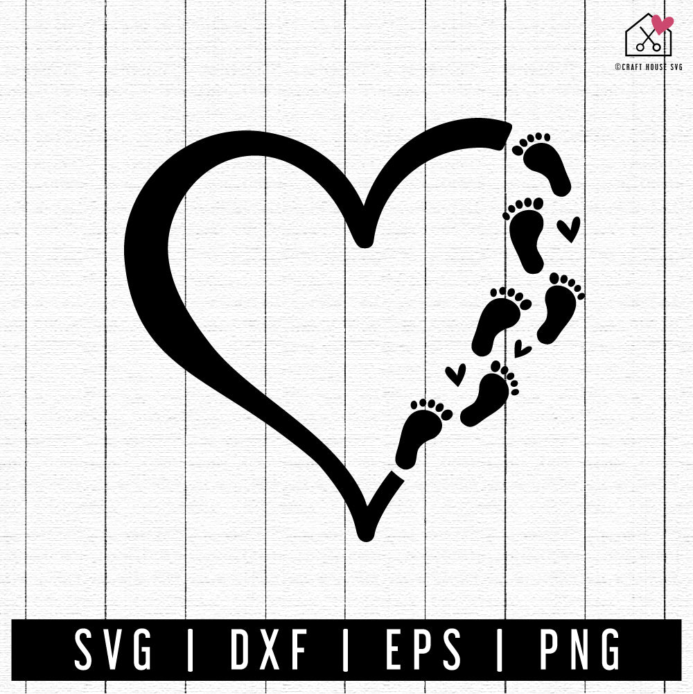 FREE Heart Baby Foot Prints SVG | FB321
