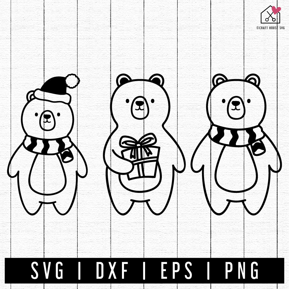 FREE Christmas Bear SVG | FB331