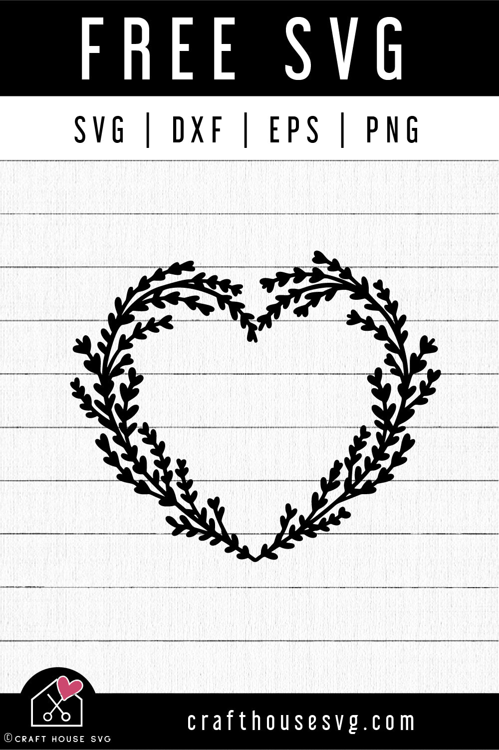 FREE Heart Floral Frame SVG Valentine cut file FB383 - Craft House SVG