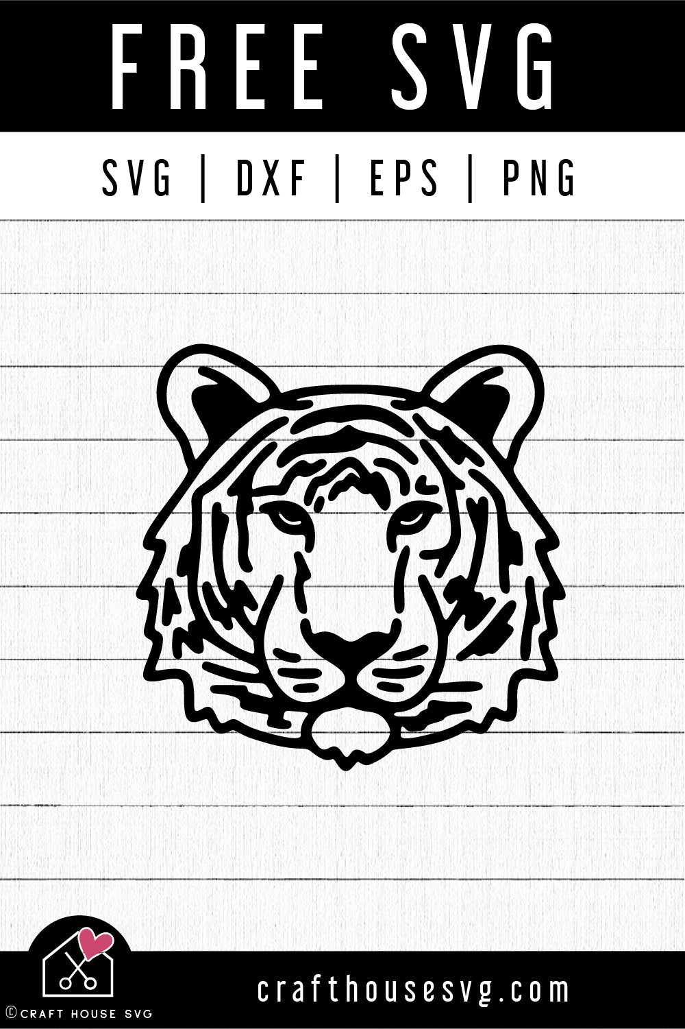 FREE Tiger SVG Animals cut file FB384 - Craft House SVG