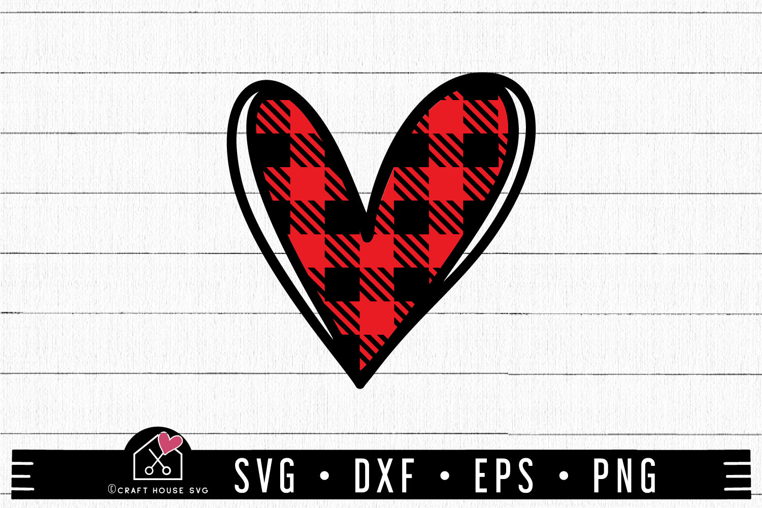 FREE Plaid Heart SVG Valentine cut file FB389