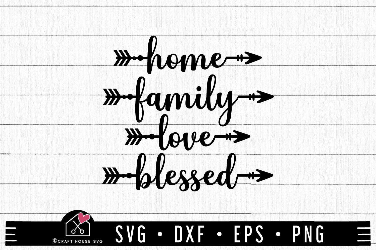 FREE Home Family Love Blessed SVG Sign with Arrow cut file FB390