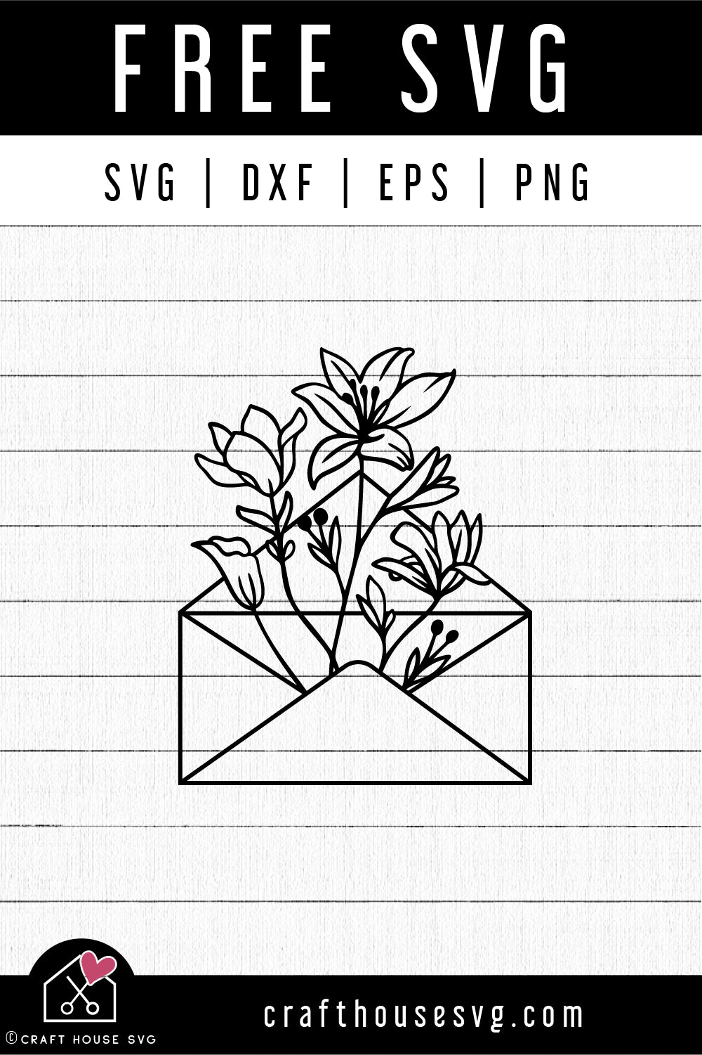 FREE Floral Envelope SVG Wildflowers cut file FB391 - Craft House SVG