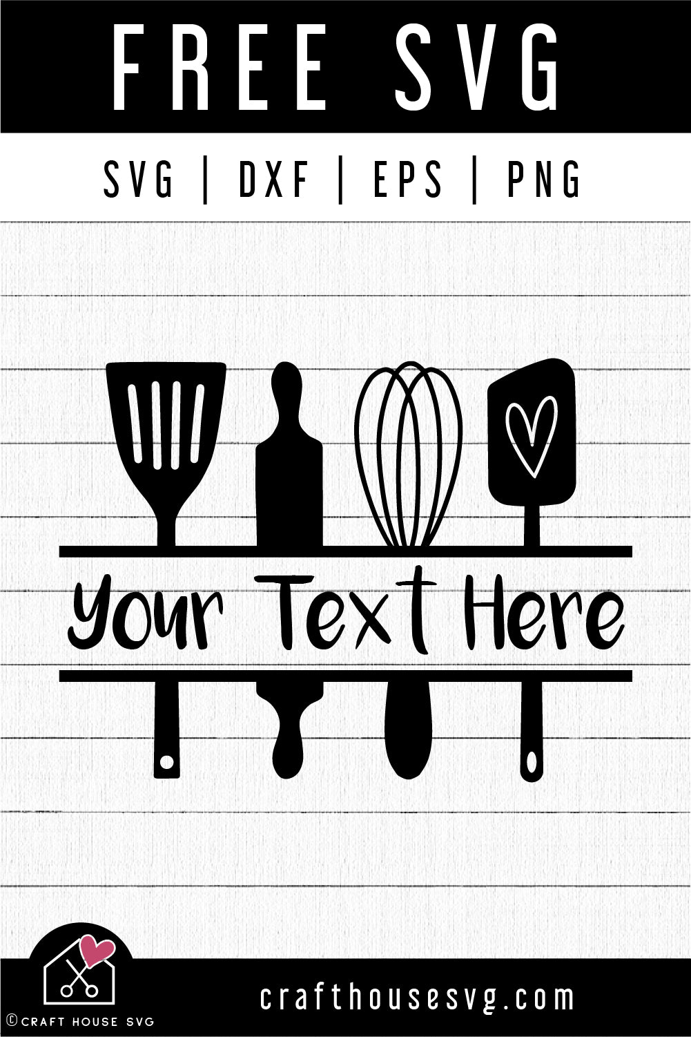 FREE Kitchen Monogram SVG Utensils split sign cut file FB395