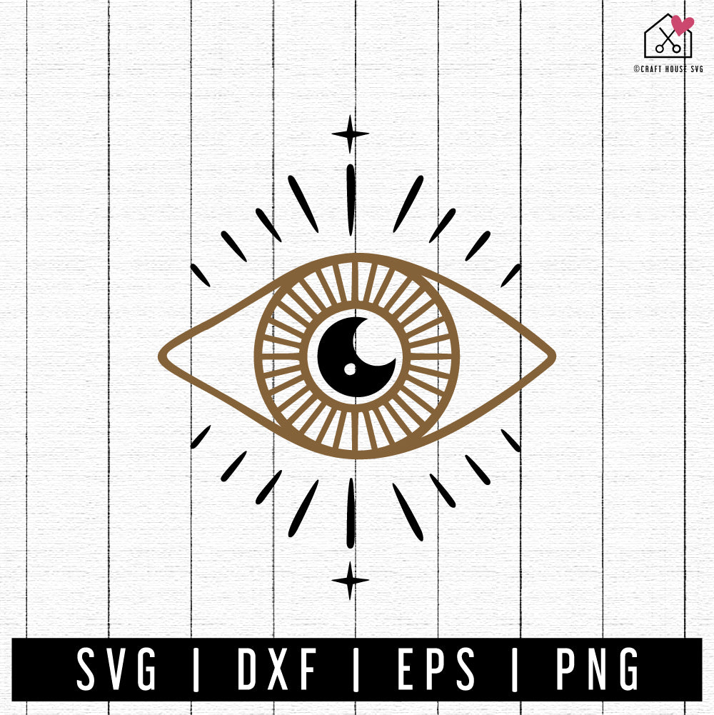 FREE Celestial Eye Moon SVG Mystical cut file FB396