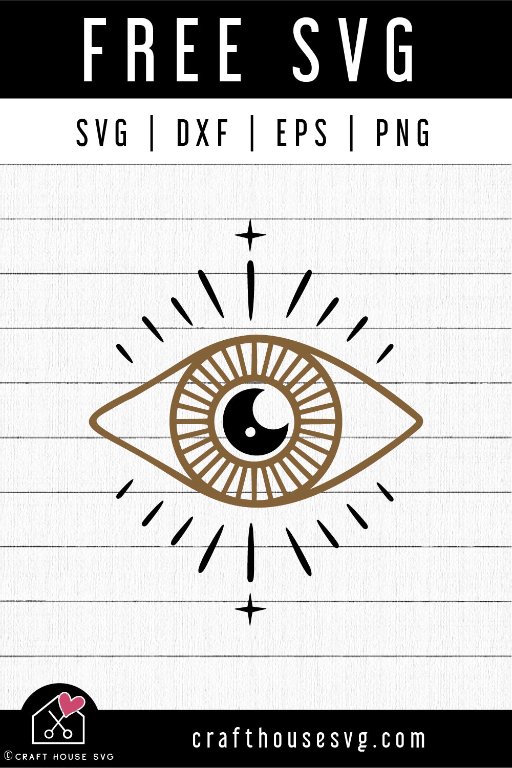 FREE Celestial Eye Moon SVG Mystical cut file FB396