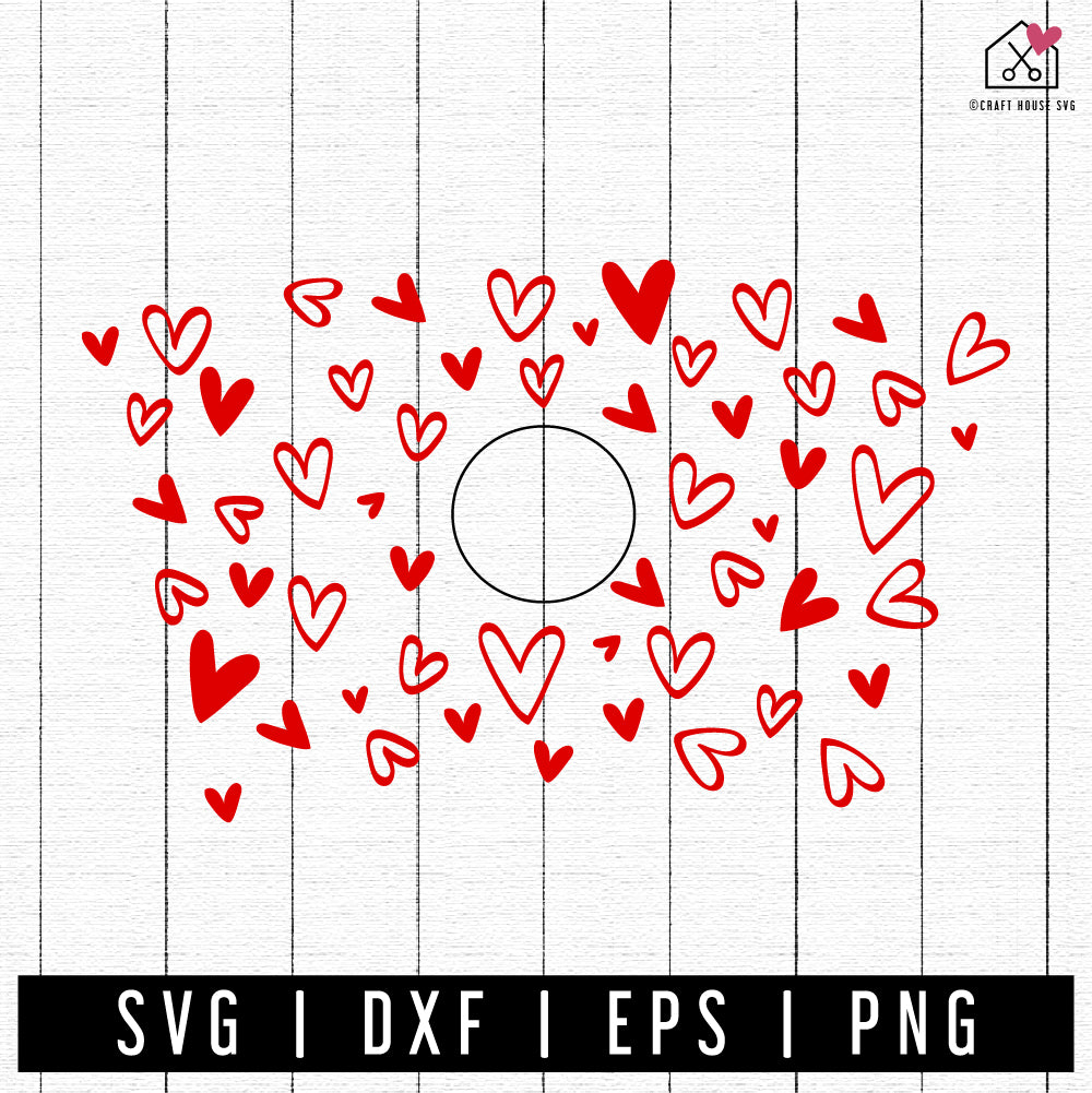FREE Heart Cold Cup Wrap 24oz SVG Wrap Cut File FB399