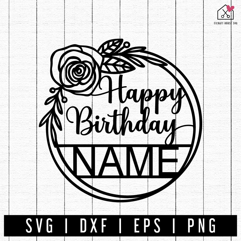 Happy Birthday Cake Topper SVG PNG DXF EPS Cutting Files