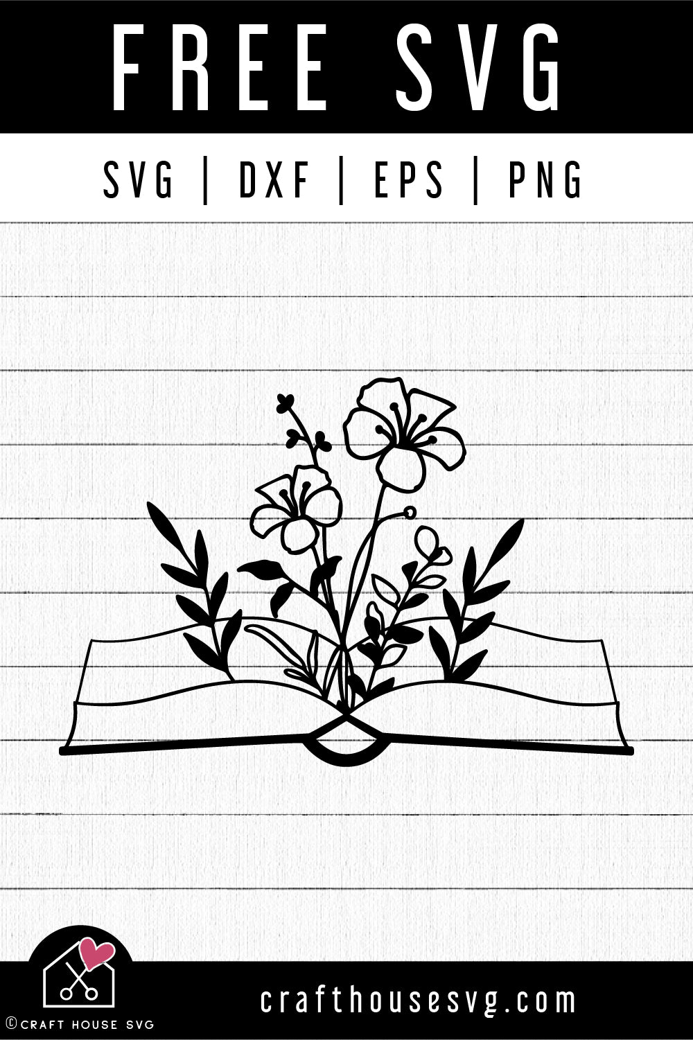FREE Book Wildflowers SVG Flowers cut file FB401 - Craft House SVG