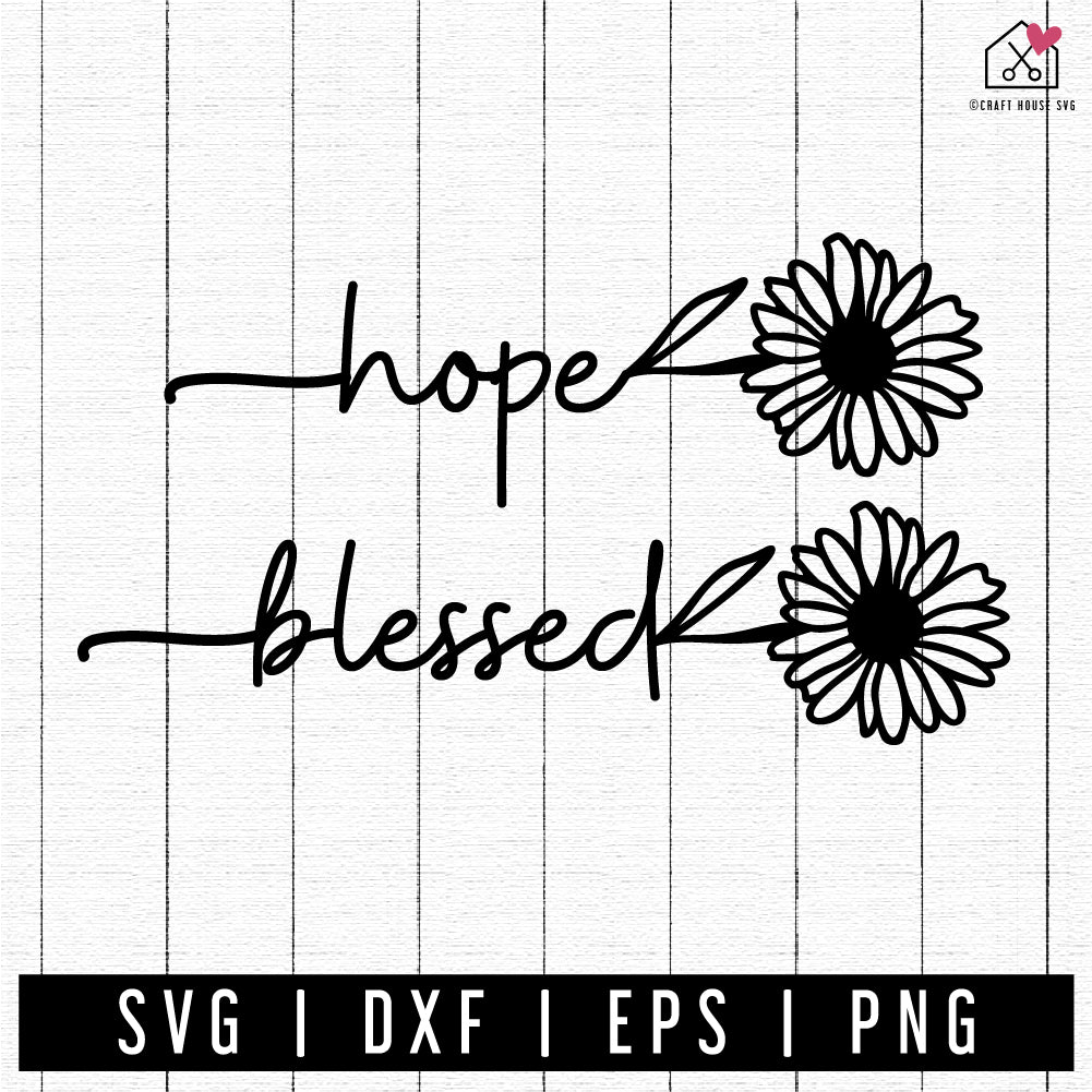 FREE Hope Blessed Flower SVG cut file FB409