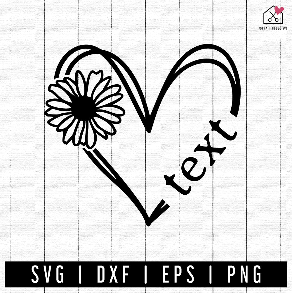 FREE Sketch Heart With Flower SVG FB427