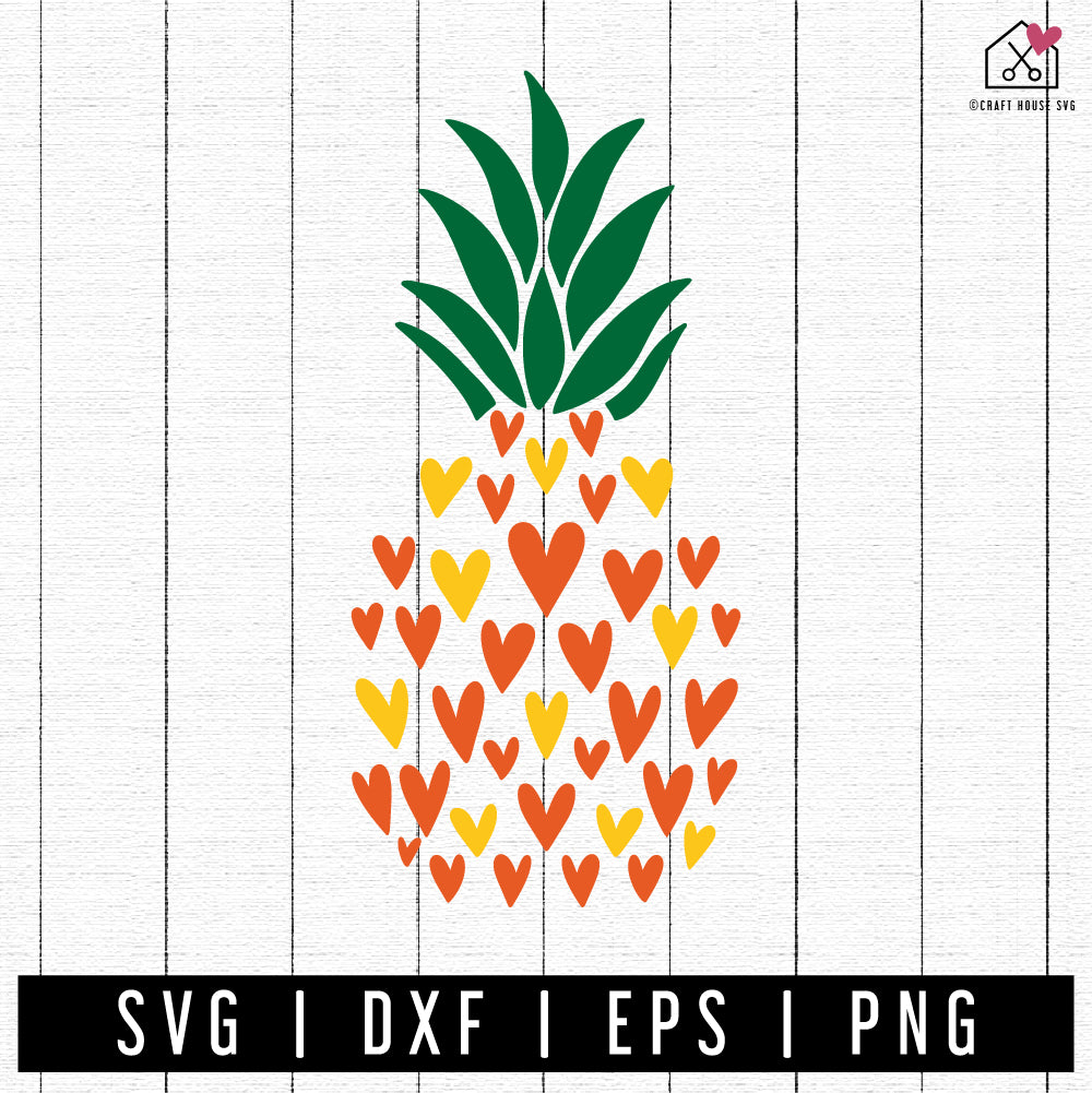 FREE Heart Pineapple SVG Summer Cut File | FB462