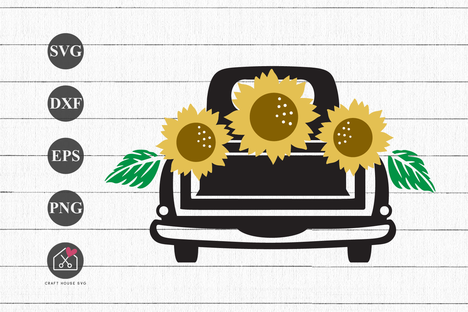 FREE Sunflower Truck SVG Summer Fall Sign Cut File | FB491