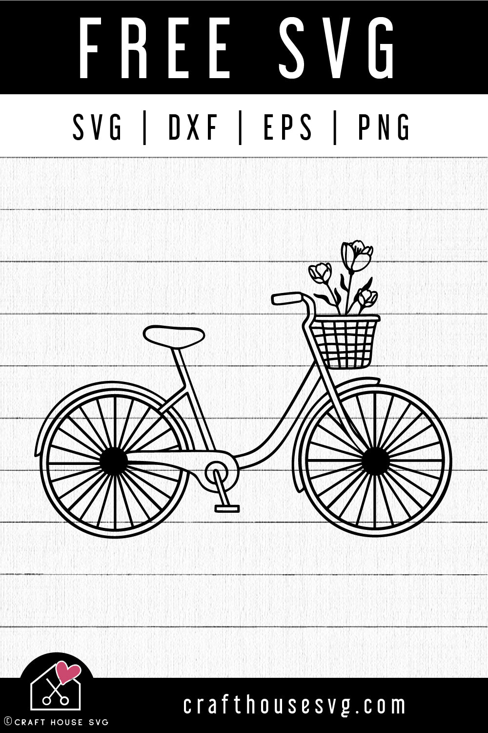 FREE Bicycle flower basket SVG cut file