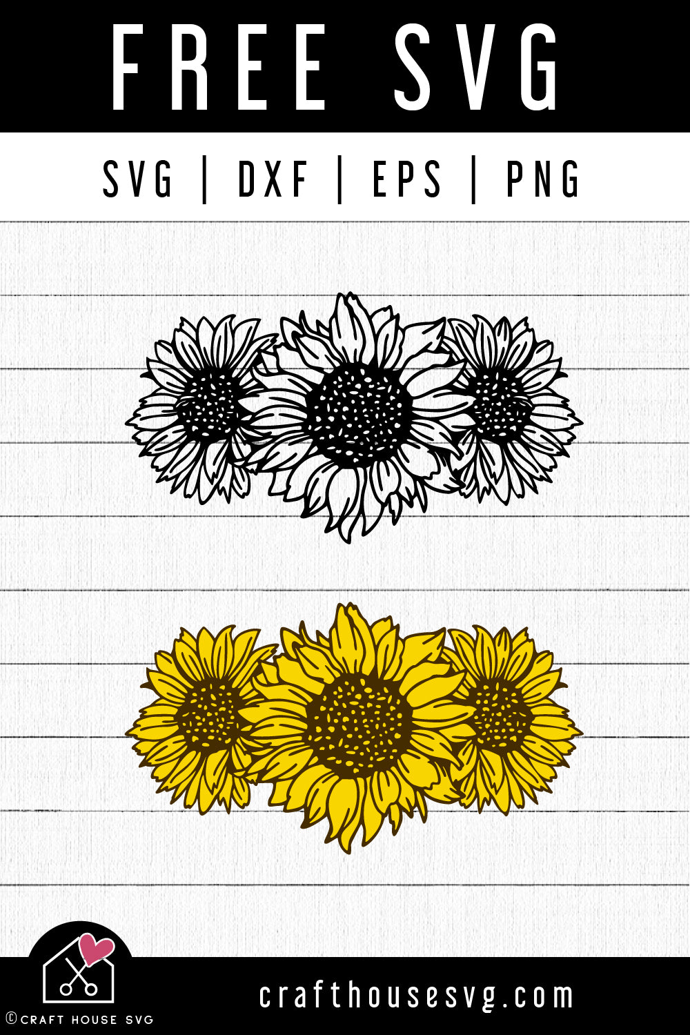 FREE Sunflower Bouquet SVG Cut Files - Craft House SVG