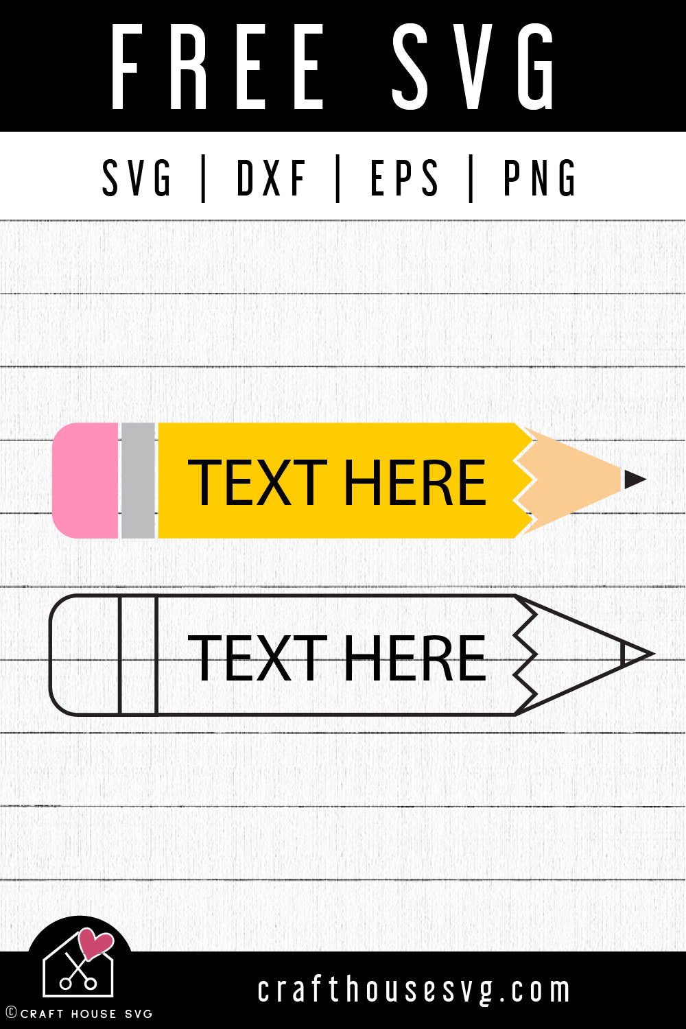 FREE Pencil SVG Monogram Frame Cut Files