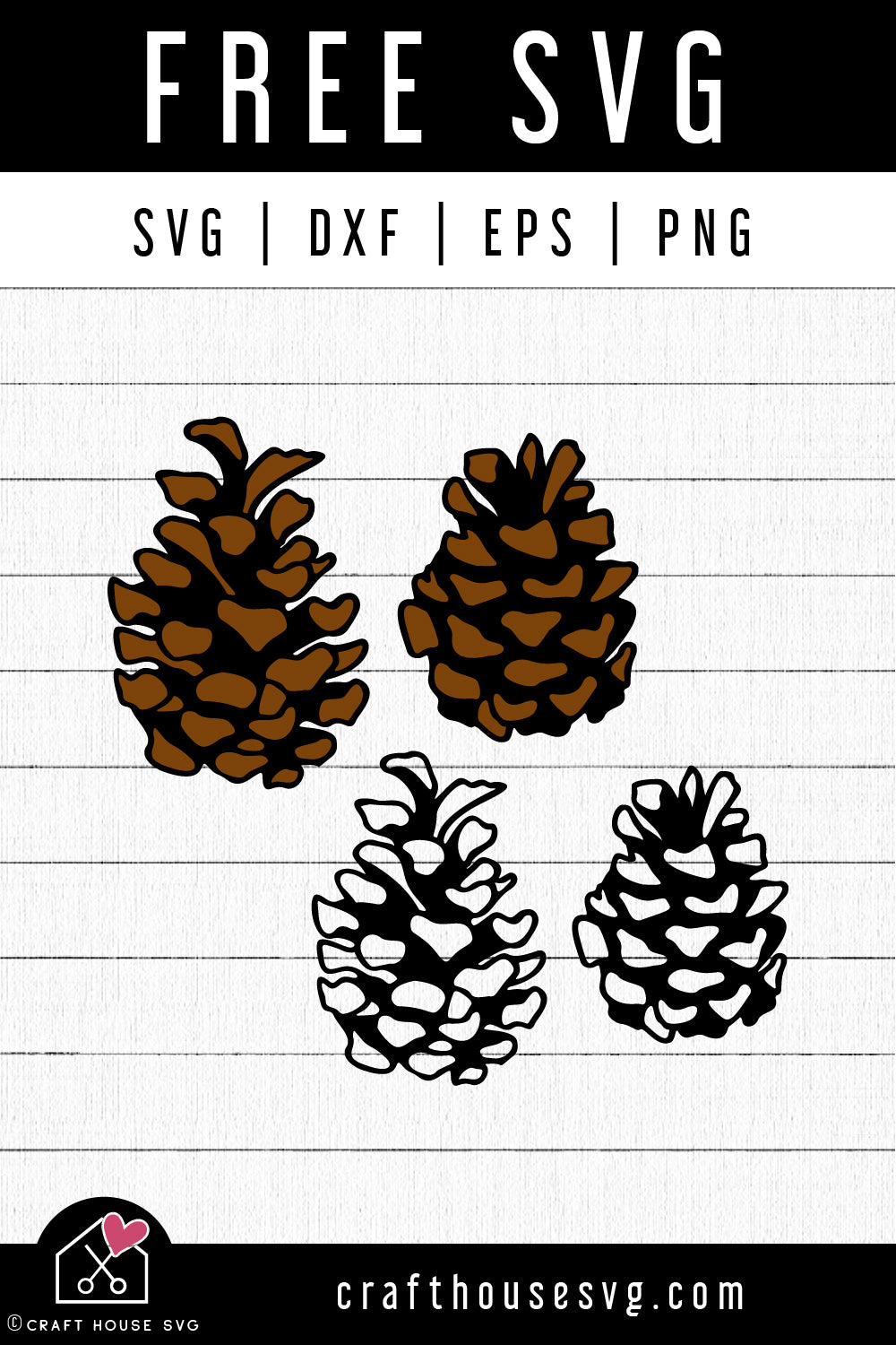 FREE Pine Cone SVG Fall Autumn Cut Files - Craft House SVG