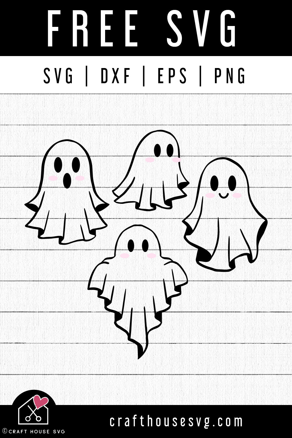 FREE Cute Ghost SVG Halloween Cut Files - Craft House SVG