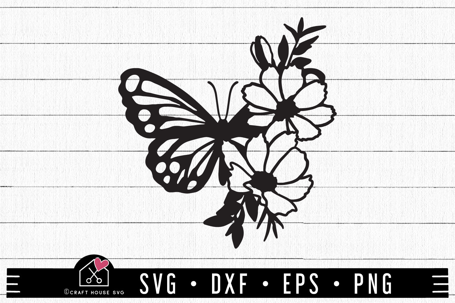 Floral Butterfly Clipart Image, Half Butterfly And Half Flowers