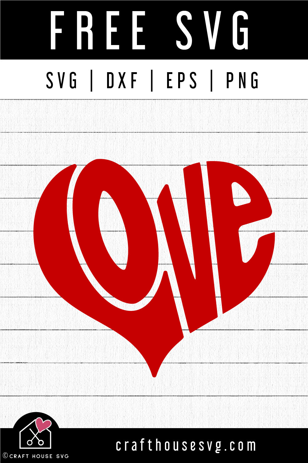 FREE Love Heart Word Art SVG Valentine's Day Cut Files