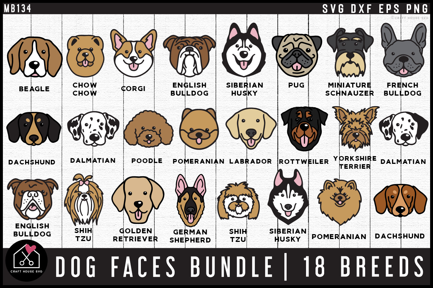 Dog Faces SVG Bundle