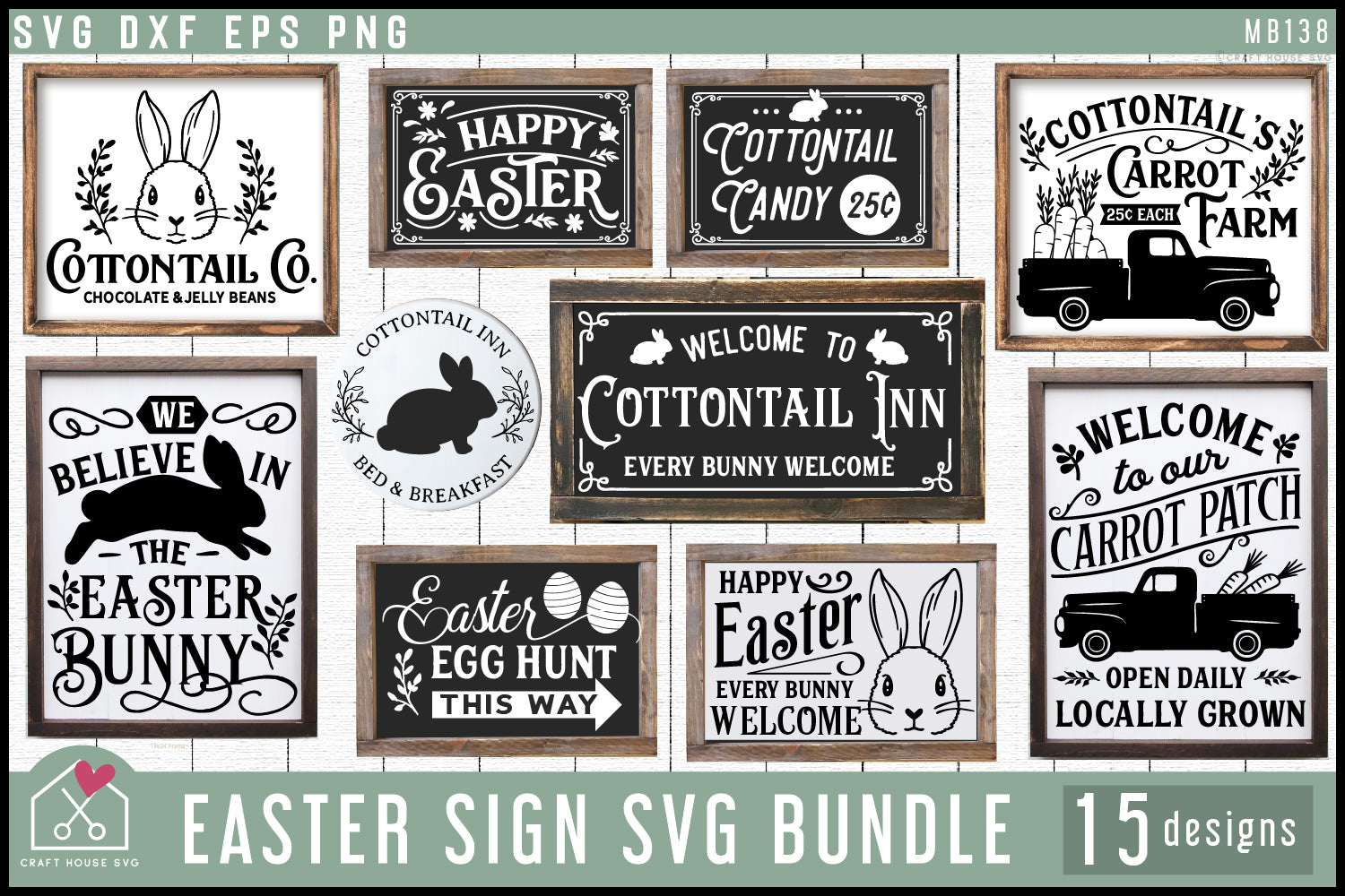 Vintage Easter Sign SVG Bundle