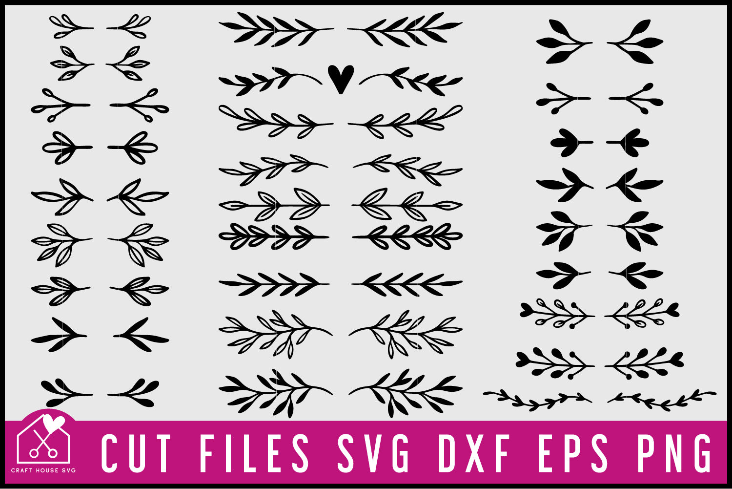 Floral Flourish Text Dividers SVG Bundle