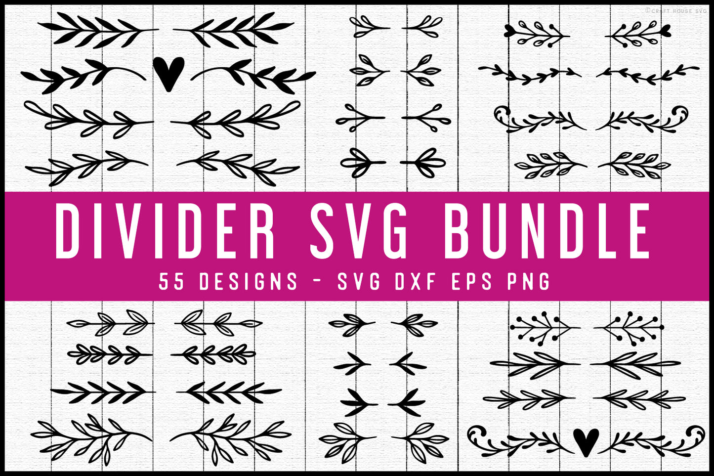Floral Flourish Text Dividers SVG Bundle