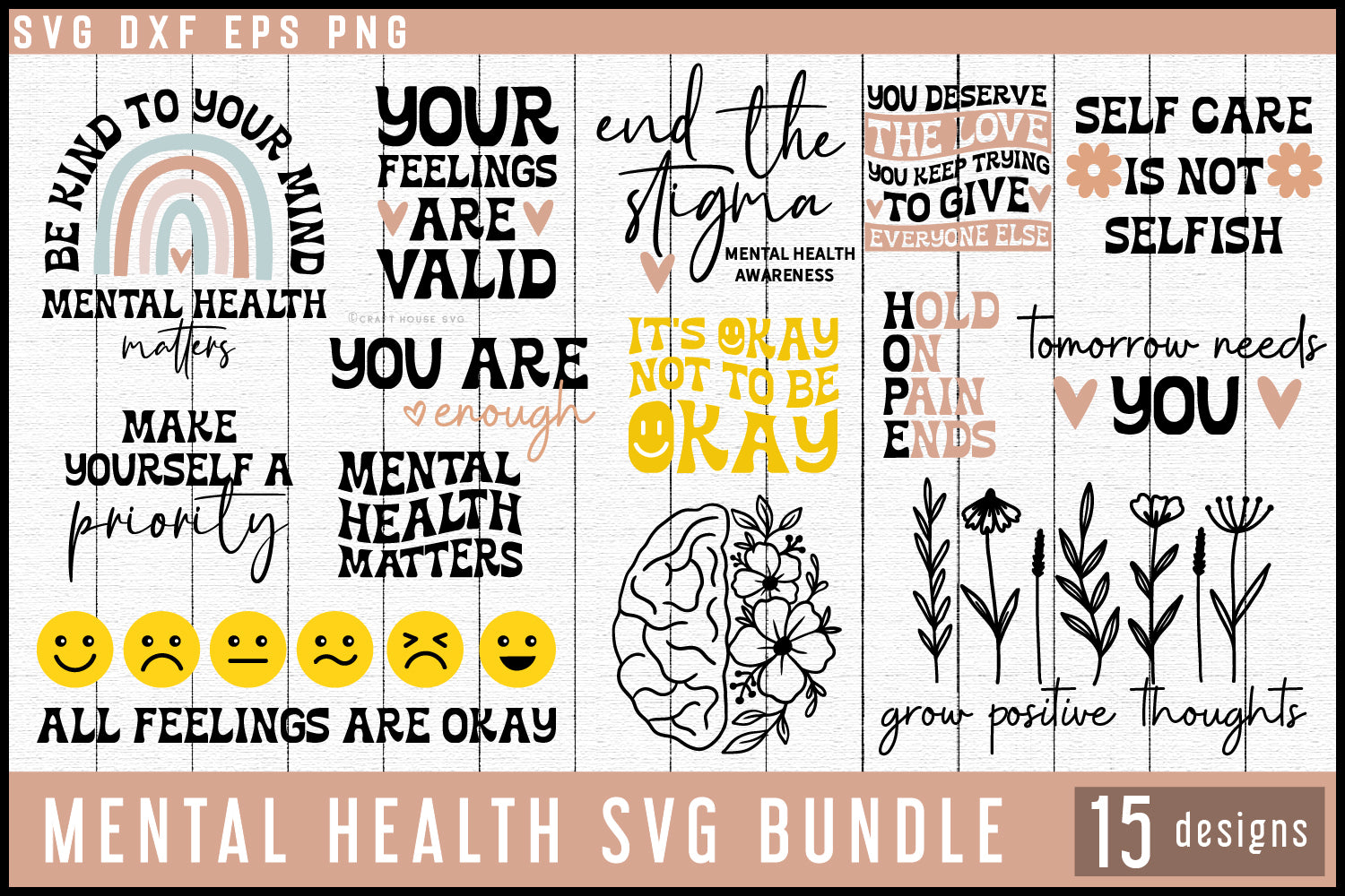Mental Health Awareness SVG Bundle